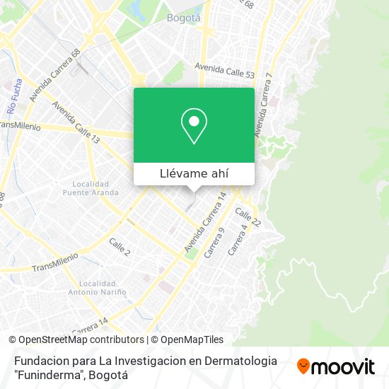 Mapa de Fundacion para La Investigacion en Dermatologia "Funinderma"