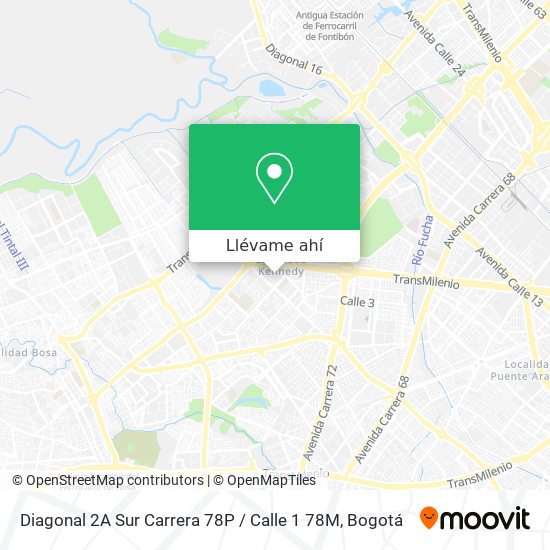 Mapa de Diagonal 2A Sur Carrera 78P / Calle 1 78M
