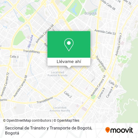 Mapa de Seccional de Tránsito y Transporte de Bogotá