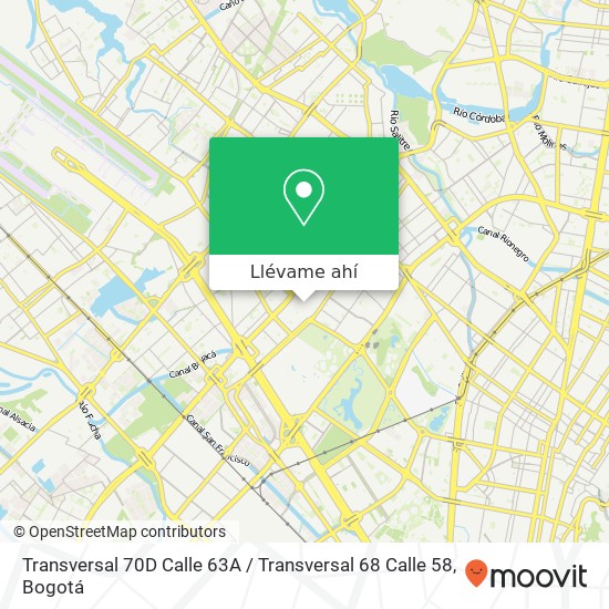 Mapa de Transversal 70D Calle 63A / Transversal 68 Calle 58