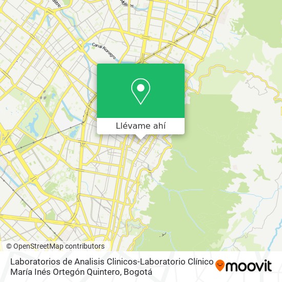 Mapa de Laboratorios de Analisis Clinicos-Laboratorio Clínico María Inés Ortegón Quintero