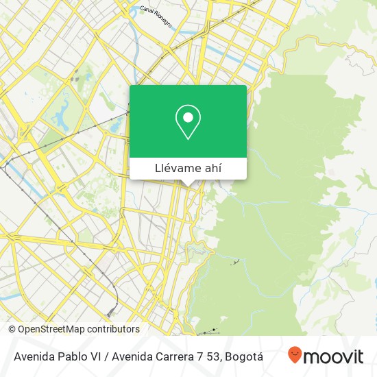 Mapa de Avenida Pablo VI / Avenida Carrera 7 53