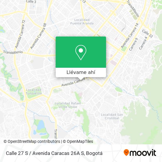 Mapa de Calle 27 S / Avenida Caracas 26A S