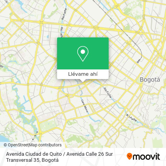 Mapa de Avenida Ciudad de Quito / Avenida Calle 26 Sur Transversal 35