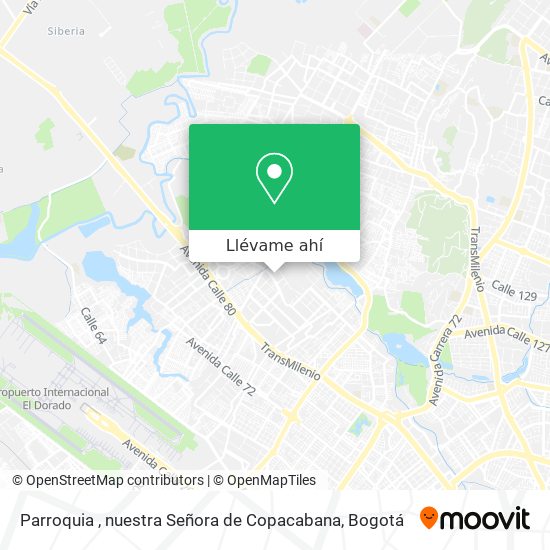 Mapa de Parroquia , nuestra Señora de Copacabana