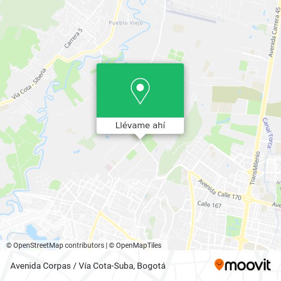 Mapa de Avenida Corpas / Vía Cota-Suba
