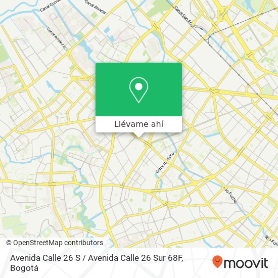 Mapa de Avenida Calle 26 S / Avenida Calle 26 Sur 68F