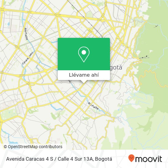 Mapa de Avenida Caracas 4 S / Calle 4 Sur 13A