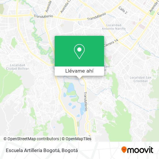 Mapa de Escuela Artillería Bogotá