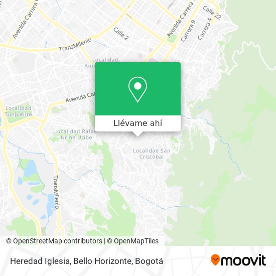 Mapa de Heredad Iglesia, Bello Horizonte