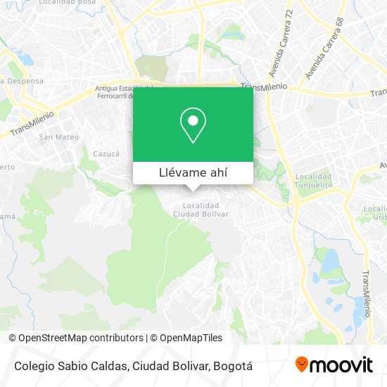 Mapa de Colegio Sabio Caldas, Ciudad Bolivar