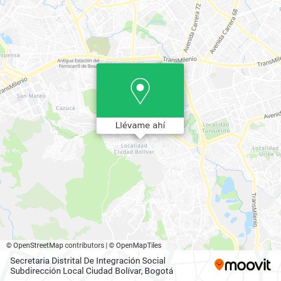Mapa de Secretaria Distrital De Integración Social Subdirección Local Ciudad Bolívar