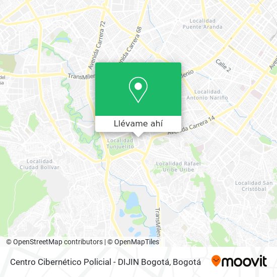 Mapa de Centro Cibernético Policial - DIJIN Bogotá