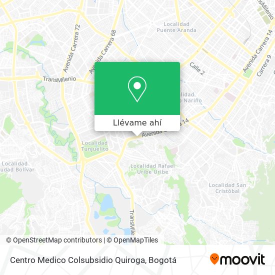 Mapa de Centro Medico Colsubsidio Quiroga