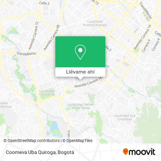 Mapa de Coomeva Uba Quiroga