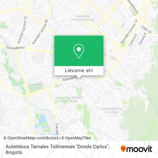 Mapa de Autenticos  Tamales Tolimenses "Donde Carlos"