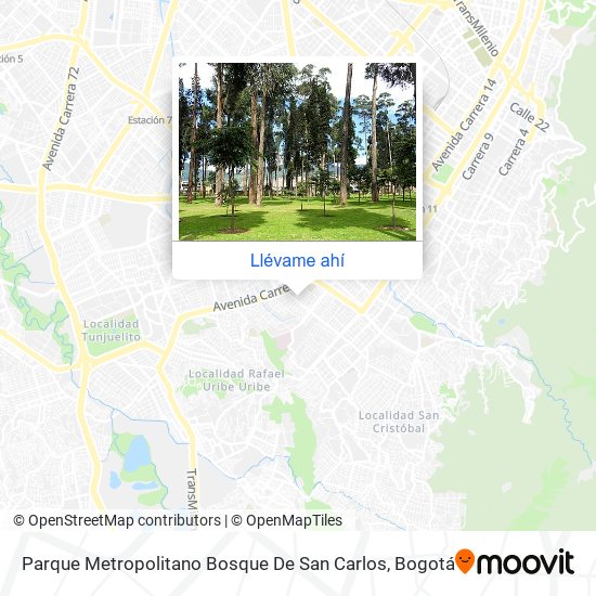 Mapa de Parque Metropolitano Bosque De San Carlos