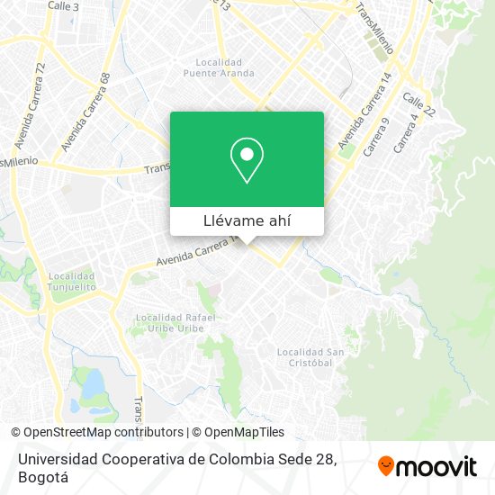 Mapa de Universidad Cooperativa de Colombia Sede 28