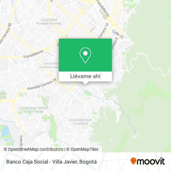 Mapa de Banco Caja Social - Villa Javier