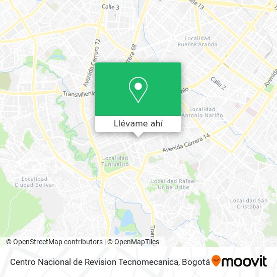 Mapa de Centro Nacional de Revision Tecnomecanica