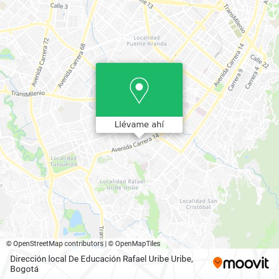 Mapa de Dirección local De Educación Rafael Uribe Uribe