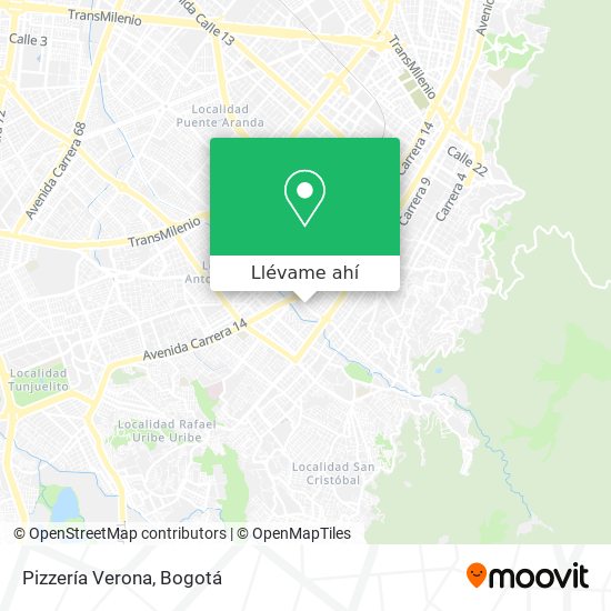 Mapa de Pizzería Verona