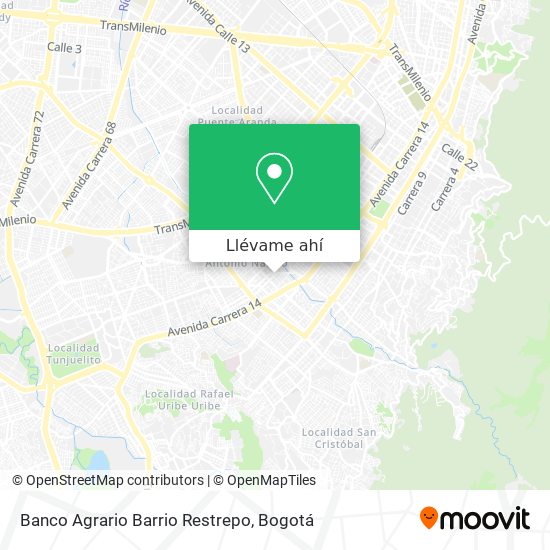Mapa de Banco Agrario Barrio Restrepo