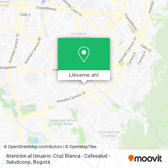 Mapa de Atencion al Usuario: Cruz Blanca - Cafesalud - Saludcoop