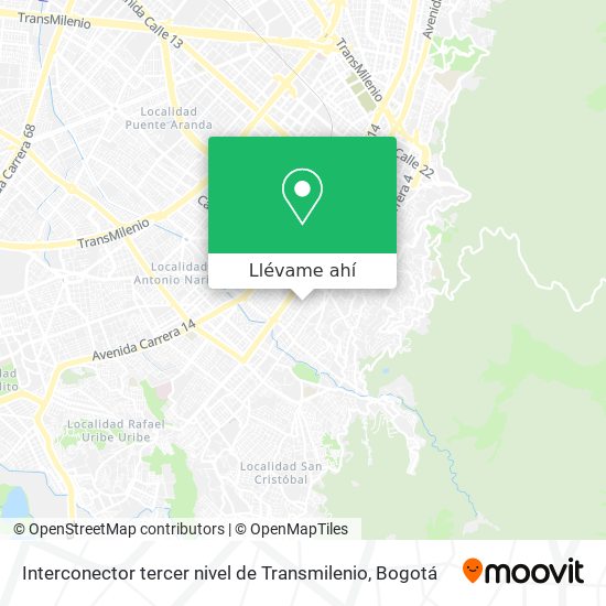 Mapa de Interconector tercer nivel de Transmilenio