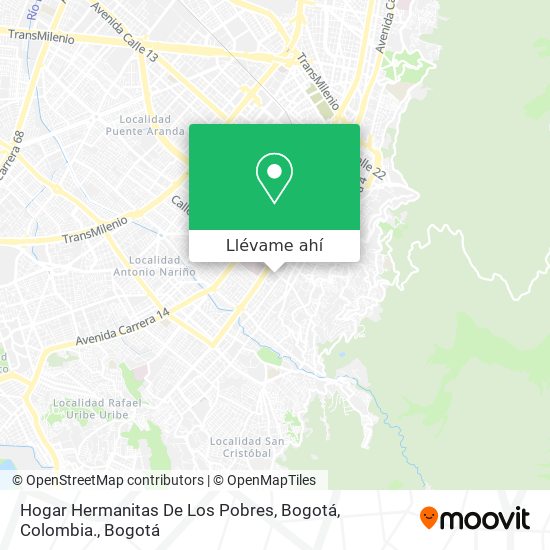 Mapa de Hogar Hermanitas De Los Pobres, Bogotá, Colombia.