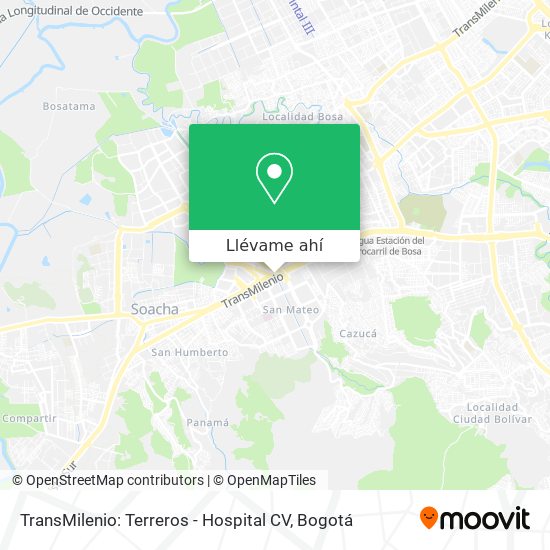 Mapa de TransMilenio: Terreros - Hospital CV