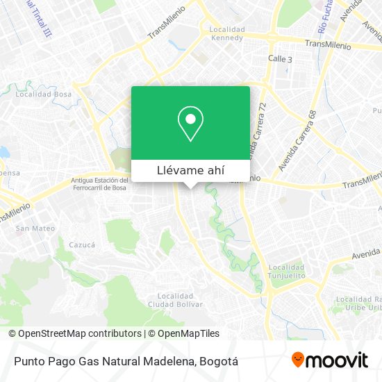 Mapa de Punto Pago Gas Natural Madelena