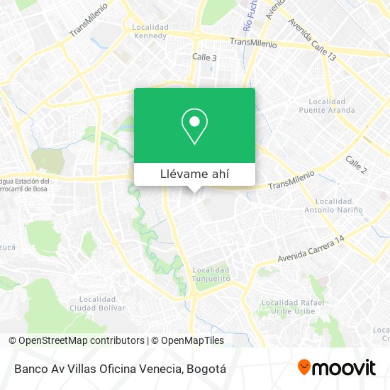 Mapa de Banco Av Villas Oficina Venecia