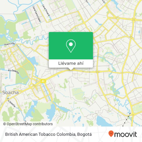 Mapa de British American Tobacco Colombia
