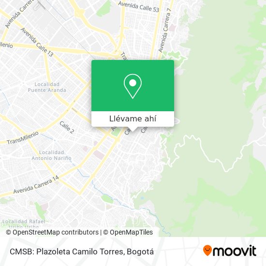 Mapa de CMSB: Plazoleta Camilo Torres