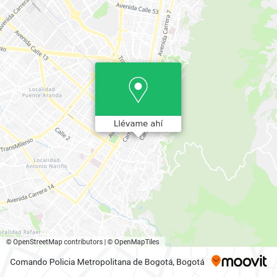 Mapa de Comando Policia Metropolitana de Bogotá