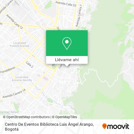 Mapa de Centro De Eventos Biblioteca Luis Ángel Arango