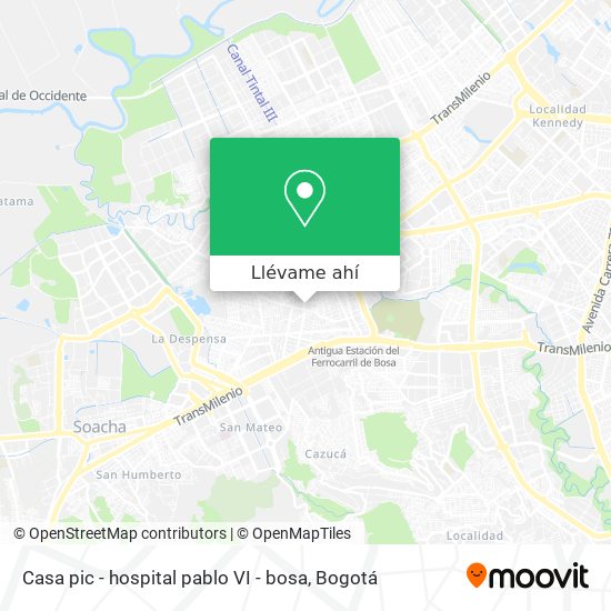Mapa de Casa pic - hospital pablo VI - bosa