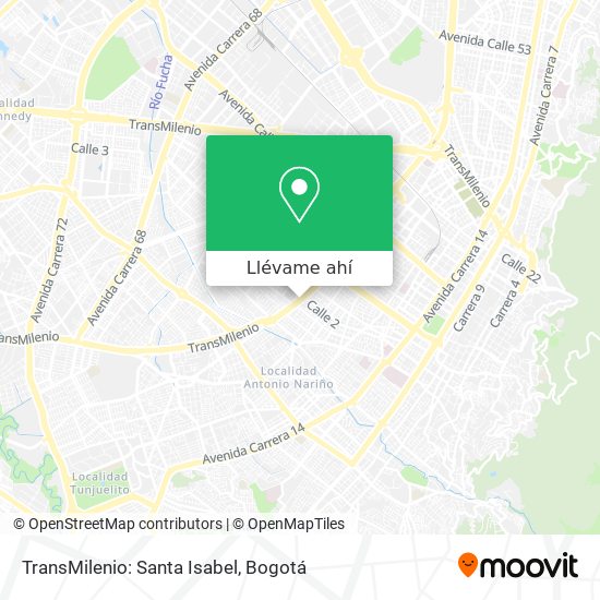 Mapa de TransMilenio: Santa Isabel