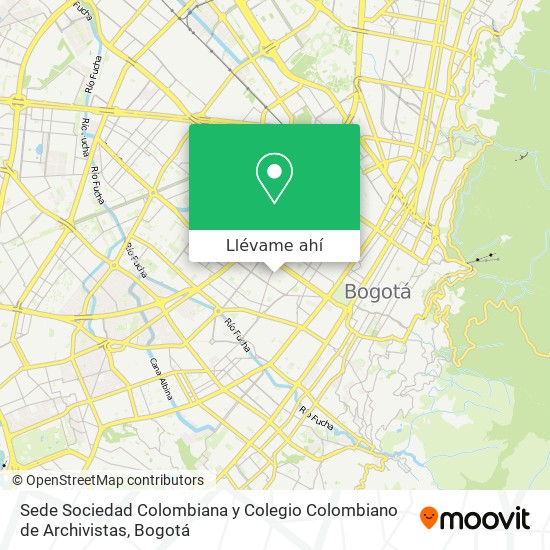 Mapa de Sede Sociedad Colombiana y Colegio Colombiano de Archivistas