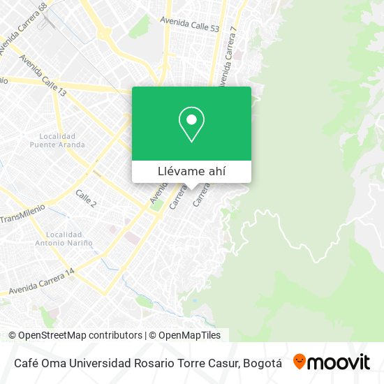 Mapa de Café Oma Universidad Rosario Torre Casur