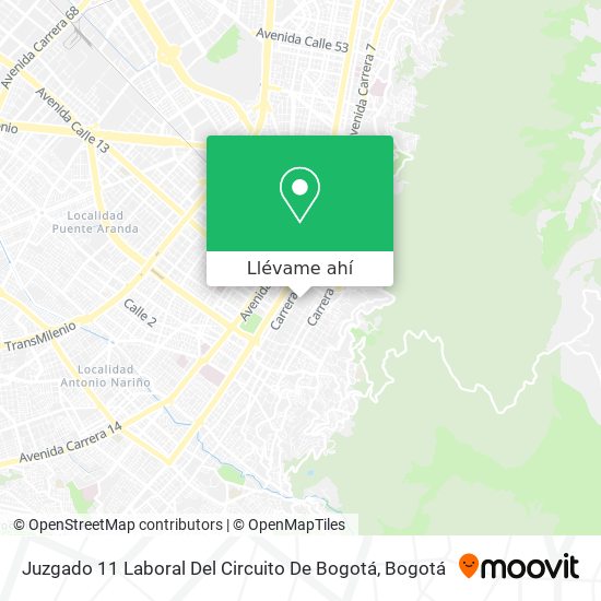 Mapa de Juzgado 11 Laboral Del Circuito De Bogotá