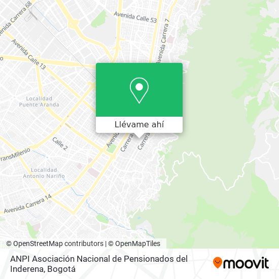 Mapa de ANPI Asociación Nacional de Pensionados del Inderena