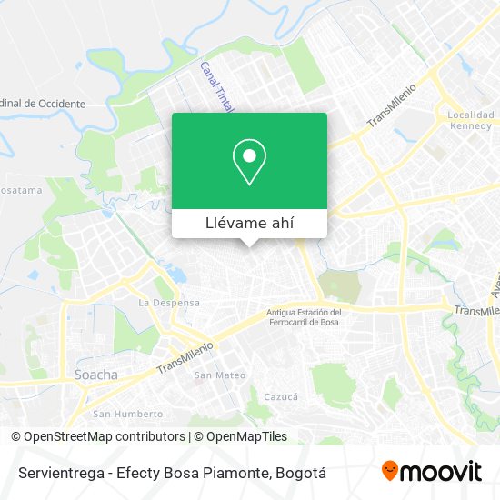 Mapa de Servientrega - Efecty Bosa Piamonte