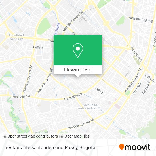 Mapa de restaurante santandereano Rossy