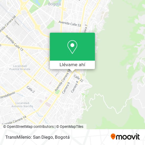 Mapa de TransMilenio: San Diego