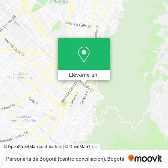 Mapa de Personería de Bogotá (centro conciliación)