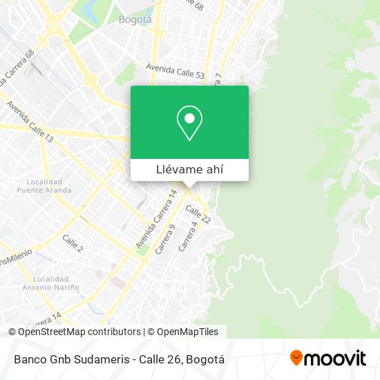 Mapa de Banco Gnb Sudameris - Calle 26
