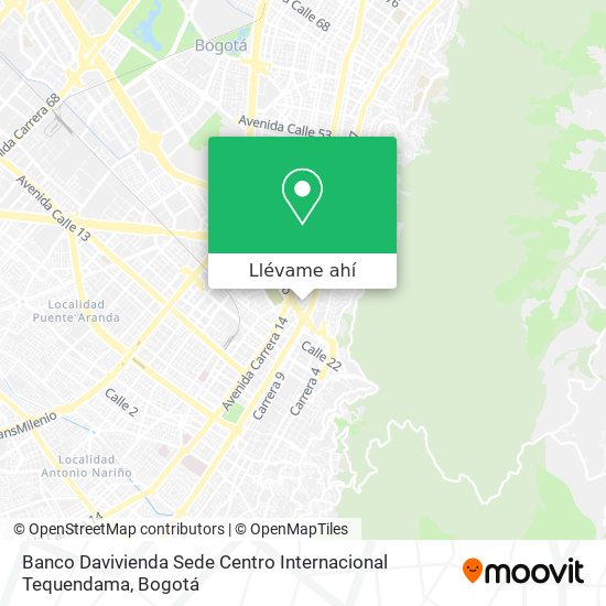 Mapa de Banco Davivienda Sede Centro Internacional Tequendama