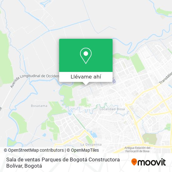 Mapa de Sala de ventas Parques de Bogotá Constructora Bolívar